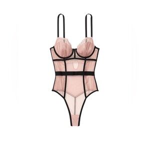 Victoria’s Secret Fishnet & Mesh Teddy Bodysuit
